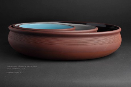 Serving bowls made in Sri Lanka designed by Maham Anjum 2013