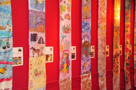 Some of the silk hangings made for Journeys East