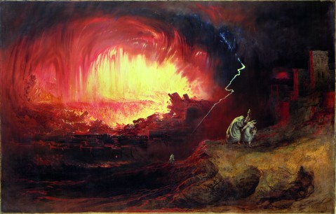 John Martin,  Destruction of Sodom and Gomorrah, 1852  Oil on canvas, 136.3 x 212.3 cm  Laing Art Gallery