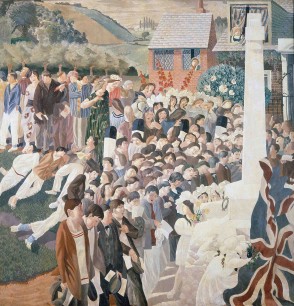 Stanley Spencer, Unveiling a War Memorial at Cookham (1921). Private Collection. Image courtesy The Bridgeman Art Library