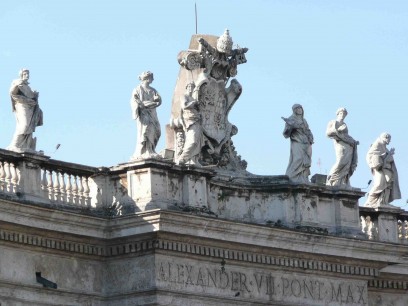 Sculptures on the roof of St Peter's Cathedral. Photo: Alan Butler