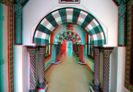 Ethel Davies, Tunisia, Dar Chraeit Museum. The entrance to the Dar Chraeit Museum in Tozeur, Tunisia. This decorative archway, in the typical style of the country, leads the viewer eyes inside, an illusion particularly effective in 3D.