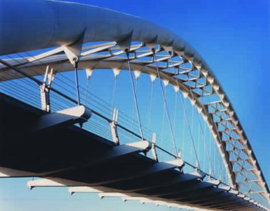 Montgomery Sisam, Humber RIver Bicycle and Pedestrian Bridge, Toronto 1996.. Photo: Tom Arban