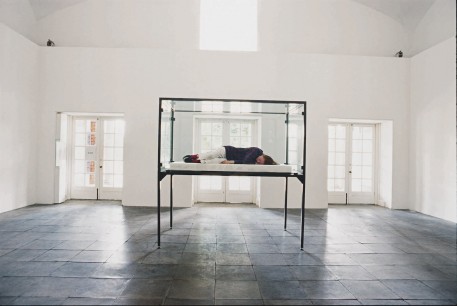 The Maybe 1995. 	A performance and installation at the Serpentine Gallery, London.  A collaboration between Cornelia Parker and Tilda Swinton  Photo Hugo Glendinning