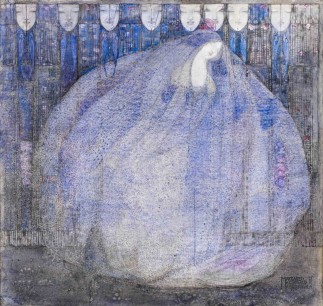 Margaret Macdonald Mackintosh (1864–1963) The Mysterious Garden (1911) Watercolour and ink over pencil on vellum, laid on board, 45.10 x 47.70cm Collection: National Galleries of Scotland, purchased with help from The Art Fund 2011. Photo: Antonio Reeve