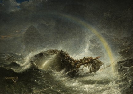 Francis Danby ARA, The Shipwreck, 1859, oil on canvas, 77.5 cm x 107.4 cm. Wolverhampton Art Gallery.