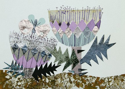 Beryl Dean, Collage Thistle flowers undated