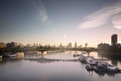 Thomas Heatherwick (born 1970) Visualization of the proposed Garden Bridge between the Southbank and Temple Pigment print, made in 2014 © Arup