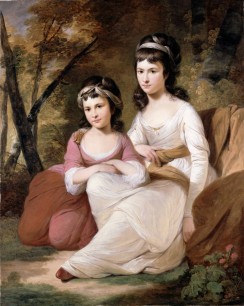 Tilly Kettle, Eliza and Mary Davidson (early 1770s). Probably painted in India - note the turban-like head-dresses