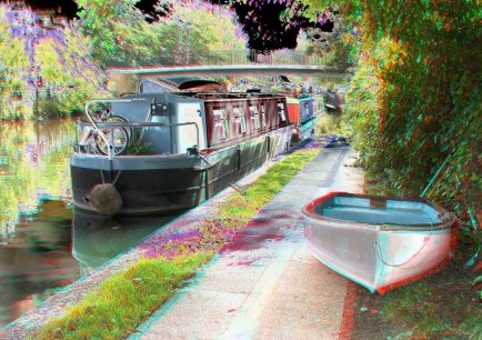 Ethel Davies,  A picturesque aspect of the Regent's Canal, London, UK. It's possible to find idyllic, almost rural views in the heart of a city. Davies was curious to see how this scene would look in an enhanced format