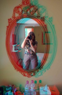 Ethel Davies, UK, Rye, Windmill. 'My self-portrait in the mirror of a B & B Inn. I had to have a bit of fun, seeing if I could shoot myself as an anaglyph'