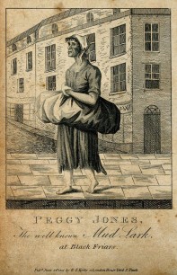 Peggy Jones, a mud lark. Engraving, 1805