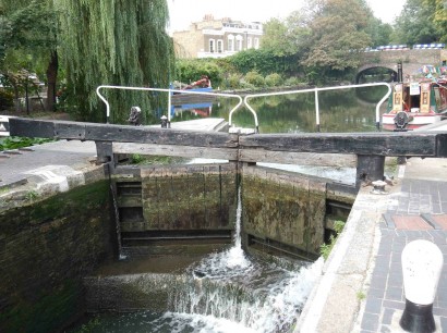 Water enters a lock on the Regent's Canal. Photo: Stephen Kingsley