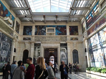 The Rivera court, facing west wall, Courtesy Detroit Institute of Arts