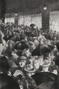 C.R.W. Nevinson, Wet Evening on Oxford Street, 1919. © Courtesy of Osborne Samuel