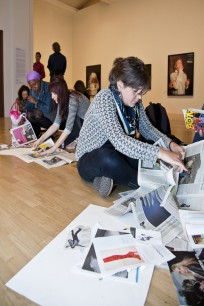 Artist-led workshop in the gallery room (Paul Graham's work on the wall)