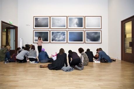 Artist-led workshop in the gallery room (Paul Graham's work on the wall)