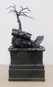 Bill Woodrow RA, Regardless of History, 1998 1/10 scale maquette, bronze, 56x54x24.5cm,  Cass Sculpture Foundation