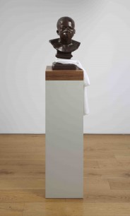 Fred Wilson, Ota Benga (2008) Bronze with silk scarf and wood base  © Fred Wilson,