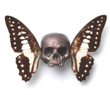D*Face, Two Banded Skipper Flutterbie (2011). Taxidermy insects and pygmy skull © The artist