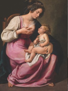 Artemisia Gentileschi, Madonna and Child (Madonna col Bambino), 1609–10. Oil on canvas, 46 1/2 × 33 7/8 in. Galleria Palatina, Palazzo Pitti, Florence; inv. 1890 no. 212