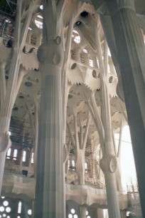 Sagrada Familia, inside the cathedral as it was in 2006. Image Frances Follin