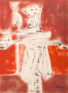 Jankel Adler, Girl in Commemoration of the Polish Dead II (1947), Signed gouache. From the Aukin Collection 47.5x35cm