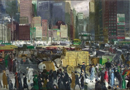 George Bellows,  New York (1911)  oil on canvas,  106.7 x 152.4 cm.  National Gallery of Art, Washington, Collection of Mr & Mrs Paul Mellon