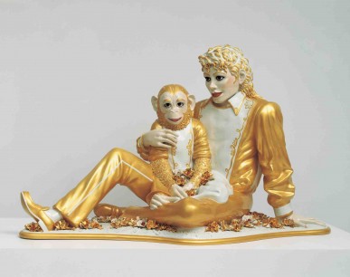 Jeff Koons, Michael Jackson and Bubbles, 1988. Porcelain; 106.7x179.1x82.6 cm. Private collection. © Jeff Koons