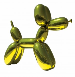 Jeff Koons, Balloon Dog (Yellow), 1994–2000. Mirror-polished stainless steel with transparent colour coating;307.3x363.2x114.3cm. Private collection. © Jeff Koons.