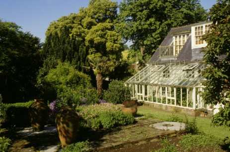 The exterior of Monk's House, East Sussex, seen from across the field