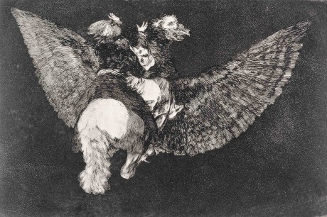 Francisco de Goya (1746–1828)  Flying Folly (Disparate Volante), from "The proverbs (Los proverbios)", plate 5,  1816–1819, 1. Edition, 1864  Etching and aquatint, 21,7 x 32,6 cm  Städel Museum, Frankfurt am Main