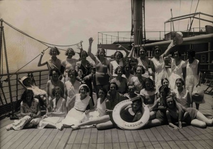 Passengers on the deck of a P&O liner
