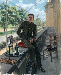 Rex Whistler, Self-portrait painted in May 1940, the day his Welsh Guards uniform arrived. Courtesy of the Council of the National Army Museum, London © Estate of Rex Whistler. All rights reserved, DACS 2012