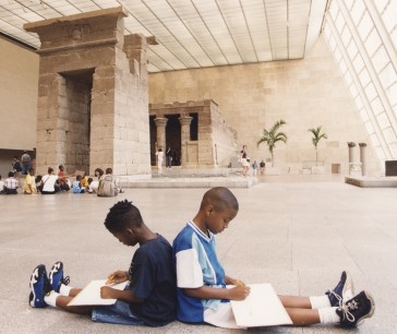 Children enjoying activities at the Metropolitan Museum of Art,New York