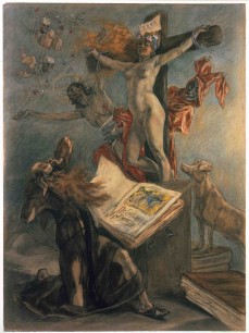 Félicien Rops (1833–98), The Temptation of St Anthony (1878) Coloured pencil on paper, 73.8x54.3 cm, Royal Library of Belgium, Printroom, Brussels