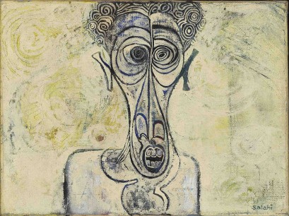 Ibrahim El-Salahi, Self-Portrait of Suffering 1961, Iwalewa-Haus, University of Bayreuth, Germany  © Ibrahim El-Salahi