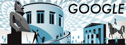 GoogleDoodle commemorating the 250th anniversary of the British Museum. Copyright and courtesy of Google