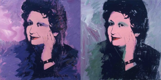 Andy Warhol (USA 1928–87). Ileana Sonnabend. 1973. Acrylic and silkscreen ink on canvas, two panels. 101.6x203.2cm. The Sonnabend Collection. © 2013 Andy Warhol Foundation for the Visual Arts/Artists Rights Society, New York