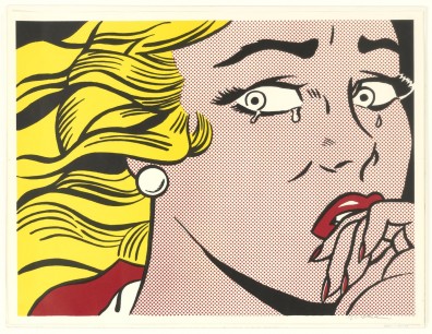 Roy Lichtenstein, Crying Girl, 1963. Offset lithograph, 17 1/4 x 23 1/4 in. (43.8 x 59 cm). Yale University Art Gallery, New Haven, Conn., Richard Brown Baker, B.A. 1935, Collection, 2008.19.153. © Estate of Roy Lichtenstein