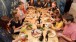 Martin Parr, Members of the Little Family enjoy dinner together to celebrate Felix’s acceptance to University, at Sarah’s home in Cromer, Norfolk. Food is central to their family life because it’s the one time when they all come together around the table.