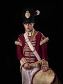 Drummer, 52nd (Oxfordshire) Regiment of Foot, Britain © Sam Faulkner. He is  wearing the historic red cloth jacket