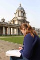 A student practises drawing at the Old Royal Naval College, Greenwich, London