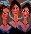 Painting and limited edition print of the Bronte sisters by Stella Vine