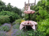 Cathy Ward and Eric Wright, SKYFIELDS (2012), wood, vinyl, latex,compost,water,wheat‘Photograph Rosalind Ormiston by kind permission of Chelsea Physic Garden