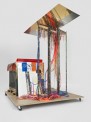 Isa Genzken. Disco Soon (Ground Zero). 2008. Cardboard box, synthetic polymer paint on plastic, mirror, spray paint, metal, fabric, hose lights, mirror foil, printed sticker, wood blocks, fibreboard, and casters 219 x 205 x 165 cm. Carlos and Rosa de la C