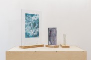 Some of Tom Levy's paintings on glass, on show Saturday 1 August