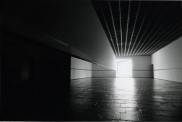 Robert Irwin, Scrim veil – Black rectangle – Natural light, Whitney Museum of American Art, NY, 1977. Cloth, metal & wood. Overall: 144×1368×49 in. Whitney Museum of American Art, NY; Gift of the artist. © Robert Irwin. Photograph © Warren Silverman