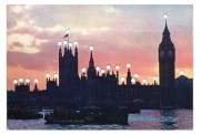 Jonathan Monk, Cooling Towers (2013), Hole punched found card of the Palace of Westminster