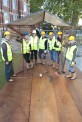 Lecturer Johan and some of the students building the pavilion
